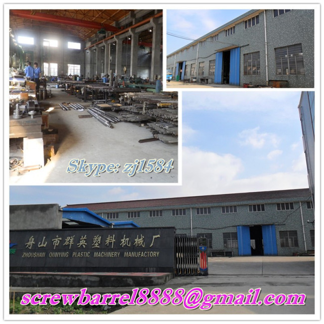 Bimetallic twin screw barrel for conical twin screw barrel double extruder machine