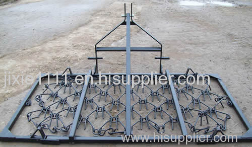 Mounted chain harrow with unique structure for three purposes