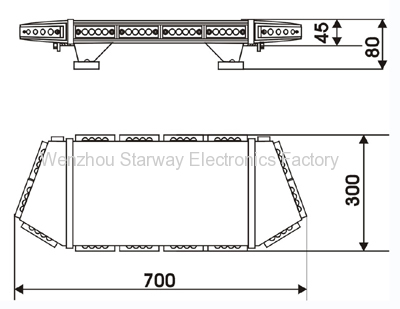 Emergency LED Full light bars for Police Construction, EMS 