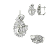 Knot Earrings, Pendant & Ring CZ Set