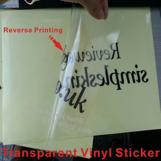 Waterproof Transparent Vinyl Label Sticker With Reverse Printing For Window