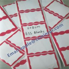 Red Border Printed On White Eggshell Stickers