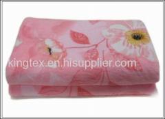 Stock printed coral fleece blanket with good designs low price