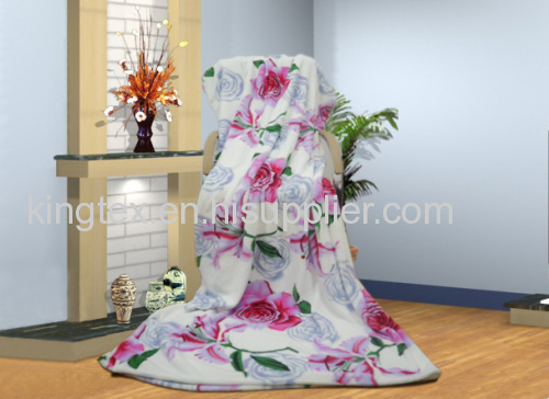 printed solid and soft 100% polyester flannel fleece blanket