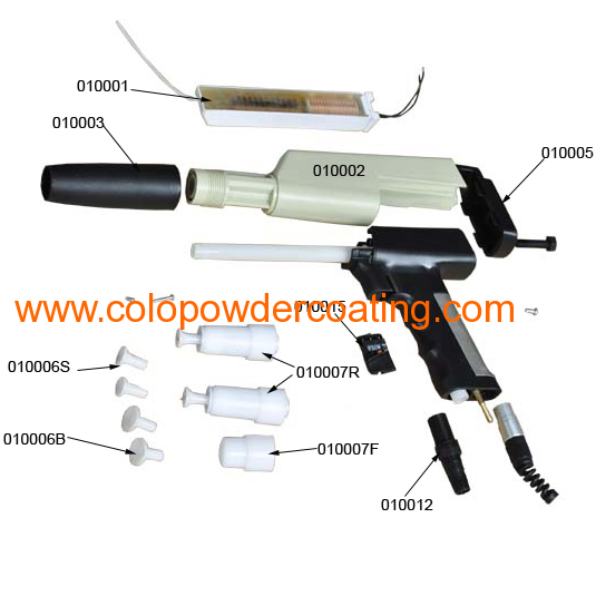 hopper feed powder spray gun