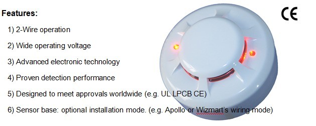 LED Indicator Smoke Detector proven by UL