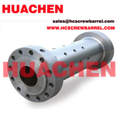Hot feeding screw barrel for rubber extruder machines
