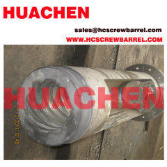Barrel screw barrel for rubber machines