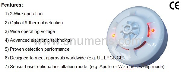 UL Certificated Smoke and Heat Detector