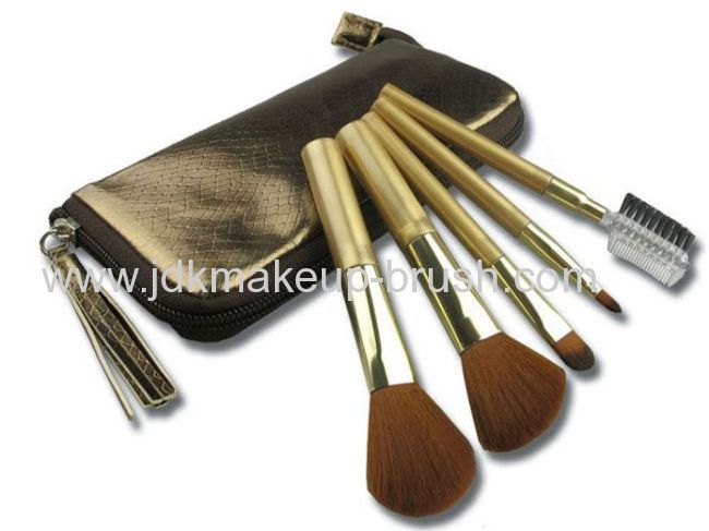Cosmetic brush set 5pcs makeup kit makeup brush set with Zipper Pouch