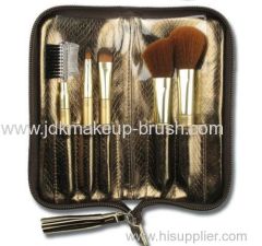 Cosmetic brush set 5pcs makeup kit makeup brush set with Zipper Pouch