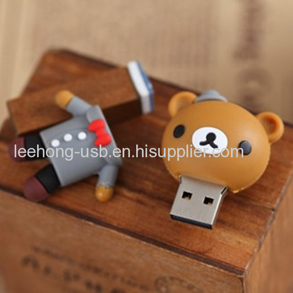 Popular cartoon bear groom and bride wedding gift usb flash drive