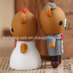 Popular cartoon bear groom and bride wedding gift usb flash drive