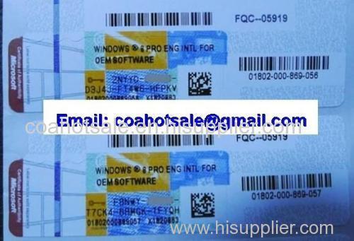 Windows 8 Professional Product Key COA License Label Sticker