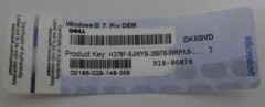 windows 7 professional coa license key card label license