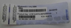 Original OEM Software Product Key COA License Label