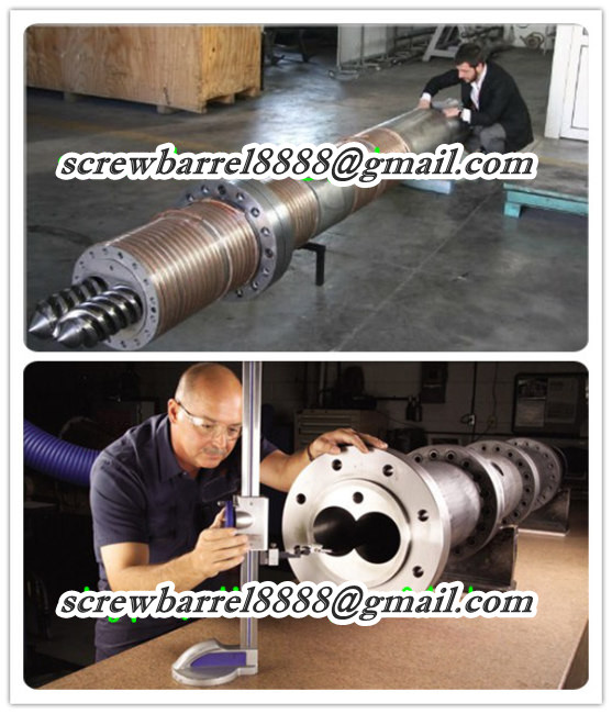 twin parallel twin screw barrel for producing profile