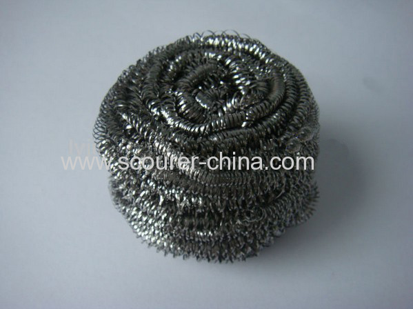 Harmless and Rustless Shiny silver Spiral Stainless Scourer For kitchen cleaning 