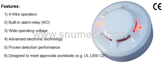 4-Wire Optical Smoke Detector with Relay Output