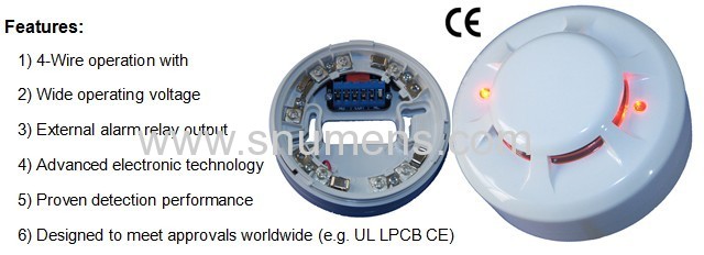 4-Wire Smoke Detector with External Relay Output Function