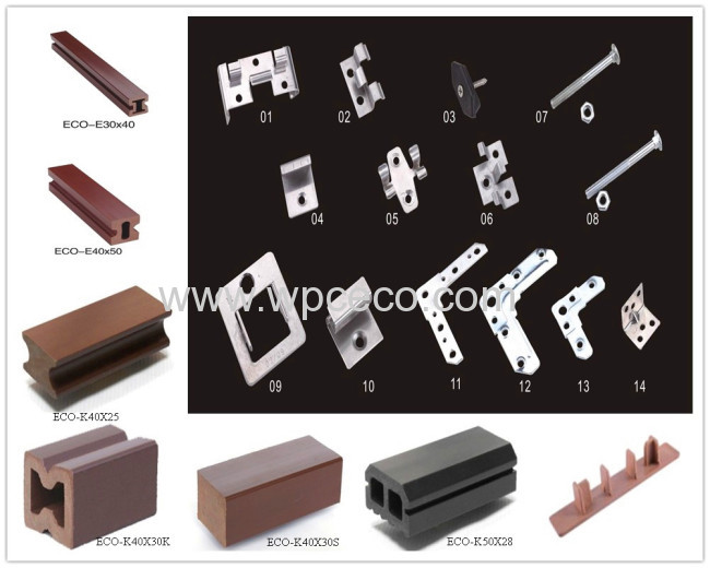 Waterproofing,anti-slip wood plastic composite decking,keel,WPC Square column