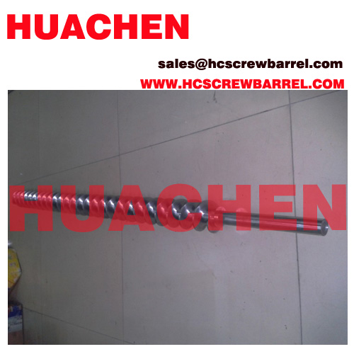 Barrel screw barrel for rubber machines