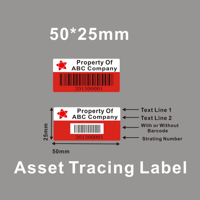 Asset Tag Labels Protect Property of Your Company