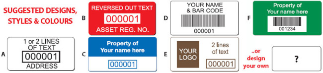 Asset Tag Labels Protect Property of Your Company