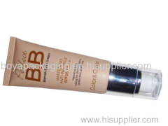 cosmetic packaging plastic tube with cream pump and clear cap