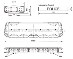 LED Message Lightbar for Police, Fire, Emergency Vehicle
