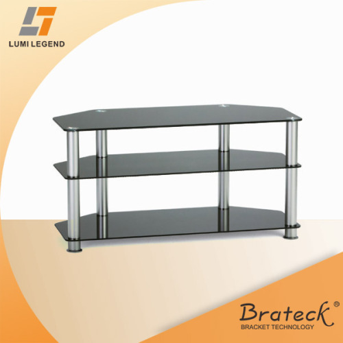 8/5/5mm Silk Screen Tempered Glass and Metal TV Stand
