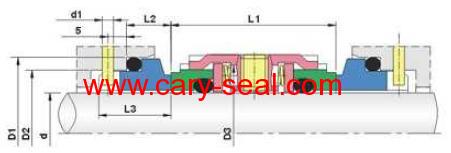 Double face mechanical seals with Multi-Springs equivalent of Burgmann type M74D