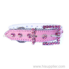 Pink Crystal Rhinestone Pet CollarPet Leash