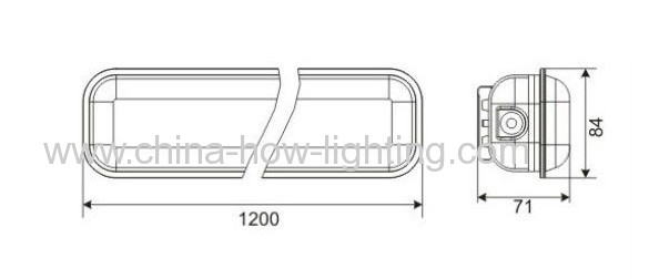 IP65 38W LED Tri-Proof Fluorescent Lamp with SMD3528