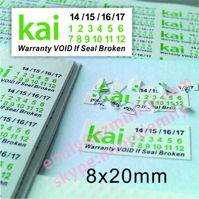 Custom Security Label Eggshell,Warranty Security Seal Stickers with Dates,Warranty Sticker Printing