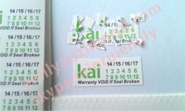 Custom Security Label Eggshell,Warranty Security Seal Stickers with Dates,Warranty Sticker Printing