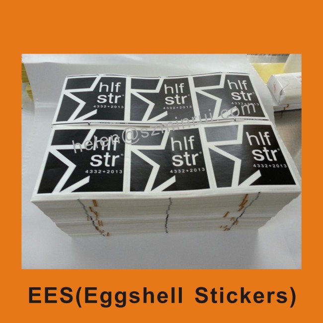 Custom Eggshell Arts Stickers With Red Borders or Without Printing