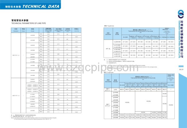 Hot-Expending Carbon steel Seamless pipe according to API 5L 