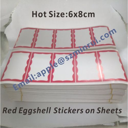 Eggshell Vinyl Label Sticker on Sheets