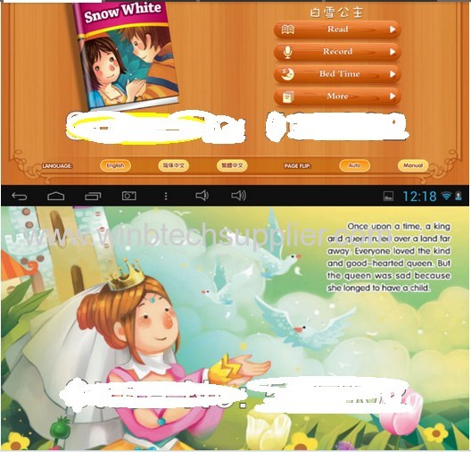 Kids Cartoon Tablet PC Educational Apps & Kids 7 inch Android 4.1 Dual Cam Wifi 