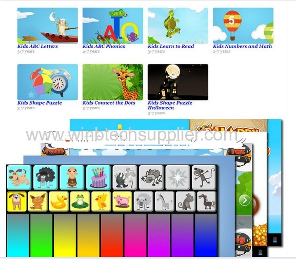 Kids Cartoon Tablet PC Educational Apps & Kids 7 inch Android 4.1 Dual Cam Wifi 