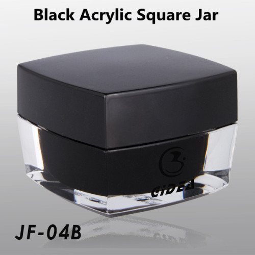 10 ml square black double wall jar