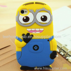 Cute 3D pattern silicone minions phone cases for Iphone