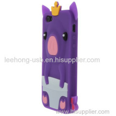 Fashion Crown Pig Silicone Phone Case Cover Skin for iphone