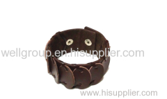 leather wrist band.hot selling handmade real leather wristbands&leather bracelet