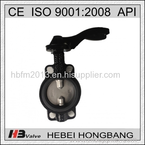 Handle Level Operated CF8M Disc Wafer Butterfly Valve Without Pin