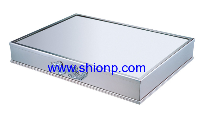 Hexagon mirror plate for buffet service