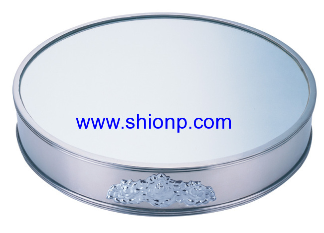 Hexagon mirror plate for buffet service