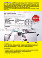 Full Automatic 4-Row Condom Packing Machine