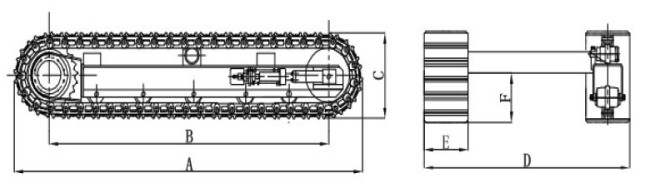 steel crawler undercarriage with slew bearing